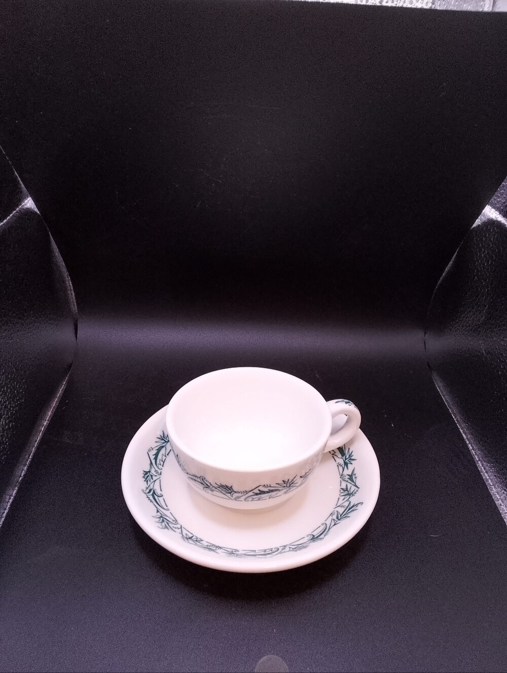 Vintage Walker China Verified Bedford Ohio Cup And Saucer green